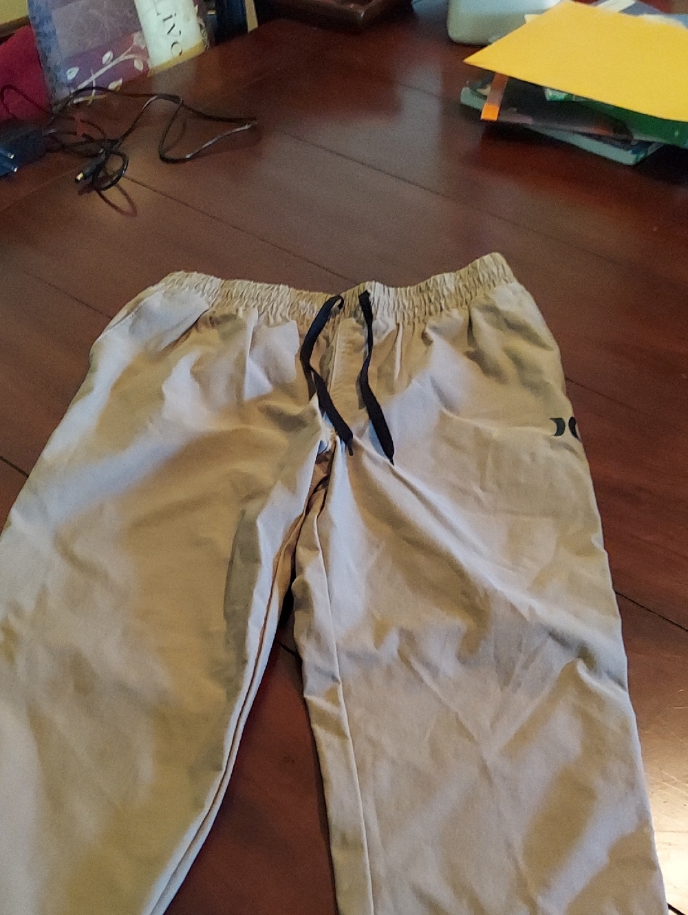 Hurley Tan Kids Sweatpants Lined and with Black Drawstring.